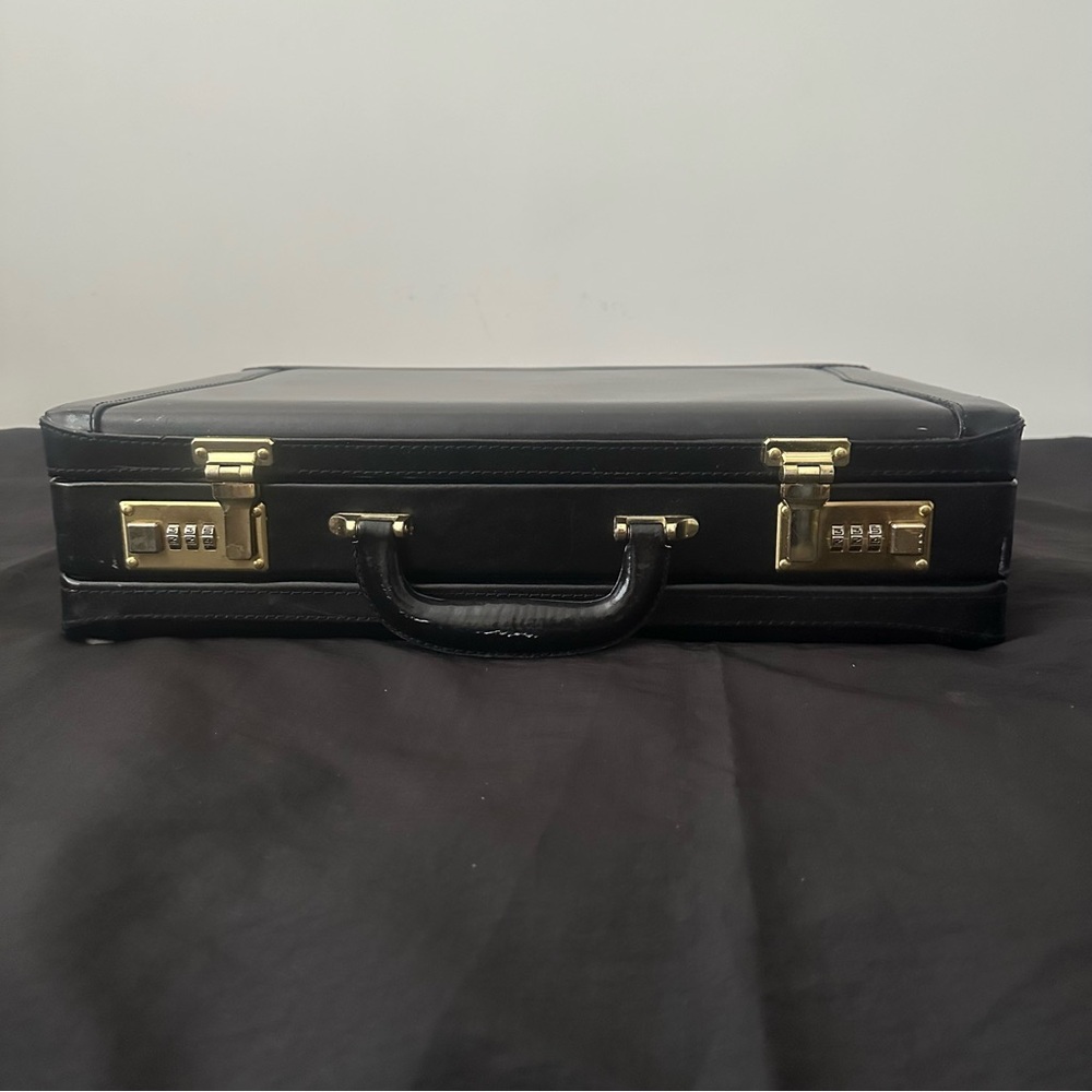 Vintage Black Leather Briefcase